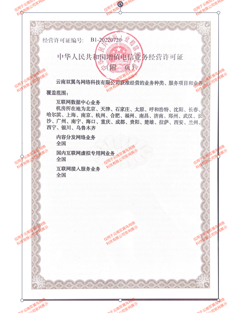 公司经营许可证